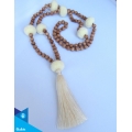 Hand Knotted Long Wooden Tassel Necklaces