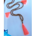 Hand Knotted Long Wooden Tassel Necklaces