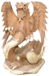 Wood Carving Dragon with wing