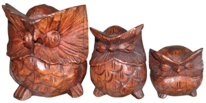 Owl set of 3 Animal Statue