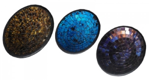 Mosaic set of 3 Round Ceramic