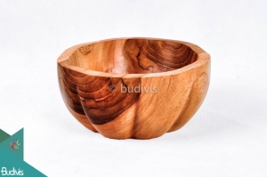 Wooden Bowl Thick Size Medium flower