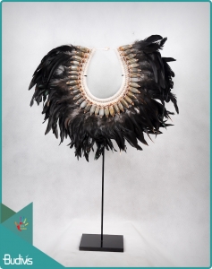 Best Selling Tribal Necklace Feather Shell Decorative On Stand Home Decor Interior