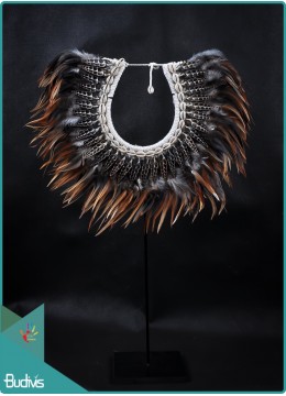 wholesale Affordable Tribal Necklace Feather Shell Decorative On Stand Decor Interior, Home Decoration