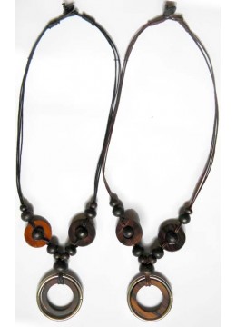 wholesale Bali Beaded Wood Necklace, Costume Jewellery