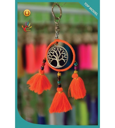 Bali Circle Tree Tassel Keychain