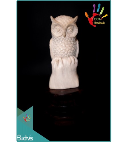 Bali Hand Carved Bone Owl Scenery Ornament Wholesale