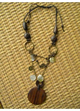 wholesale Bali Nature Wood Necklace, Costume Jewellery