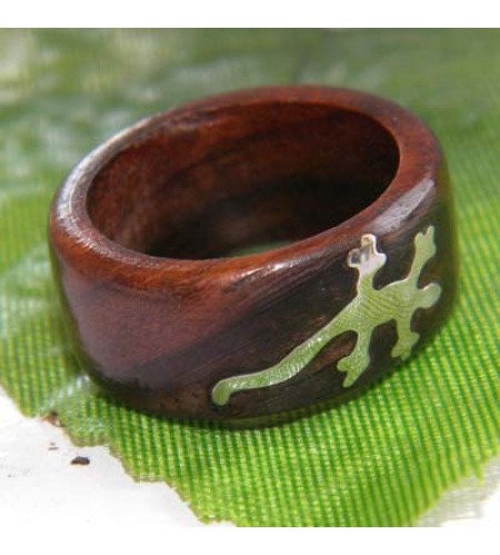 Bali Wood Ring Stainless