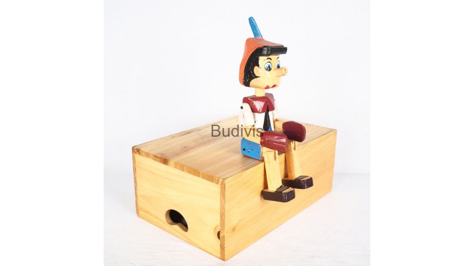 Bali Wooden Statue Iconic Figurine Character Model, Pinocchio
