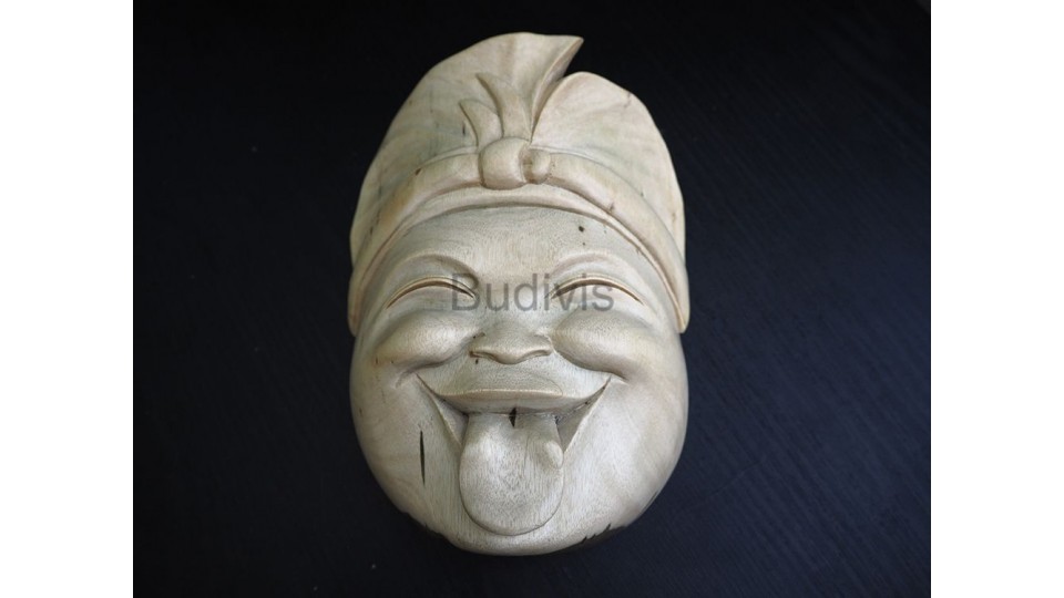 Balinese Style Funny Face Wooden Mask Decoration