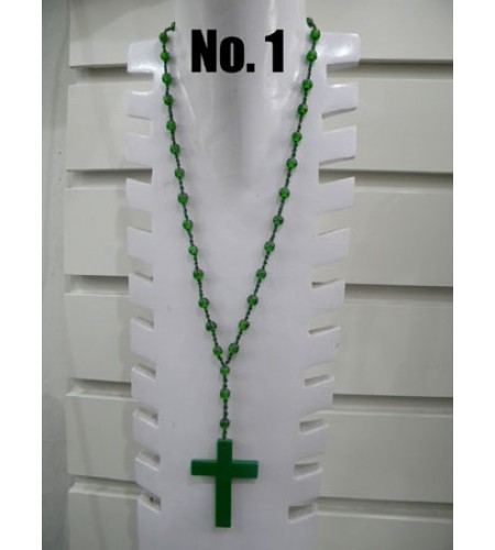Beaded Necklace Resin Cross