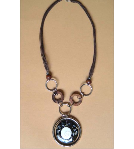 Beaded Wood Necklace