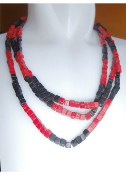 wholesale Beaded Wood Square Necklace, Necklaces