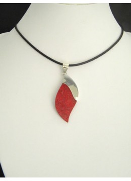 wholesale Beautiful Red Coral Pendant With Silver 925 Wholesale, Costume Jewellery
