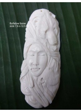 wholesale Best Model Bali Spirit Bone Carved Natural Pendant, Costume Jewellery
