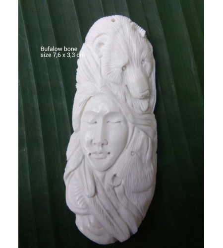 Best Model Bali Spirit Bone Carved Natural Pendant