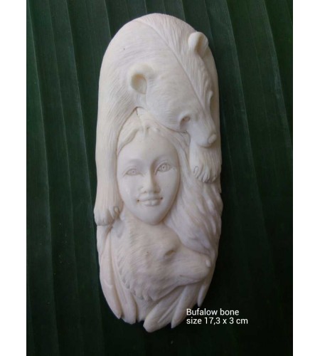 Best Model Bali Spirit Bone Carved Natural Pendant