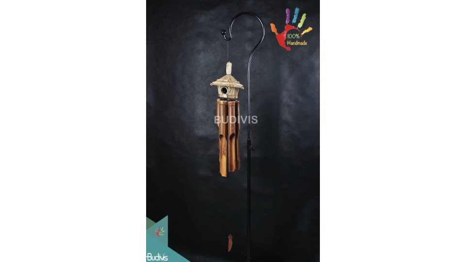 Best Outdoor Hanging Natural Bamboo Wind Chimes Bird House