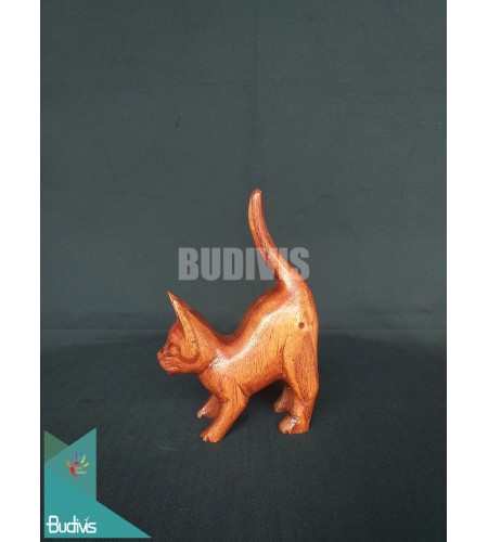 Best Seller Wood Carved Cat From Indonesia