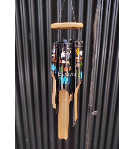 Black Theme Home Decoration Painted Bamboo Wind Chimes