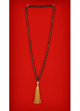 wholesale Boho Chic Wood Tassel Necklace with Pearl, Costume Jewellery