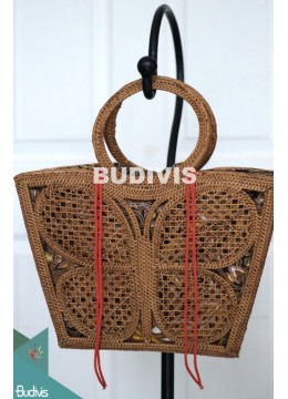 wholesale Butterfly Rattan Bag, Round Bag, Straw Bag, Bamboo Bag, Handmade from Bali, Fashion Bags