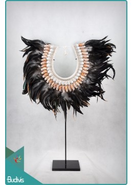 wholesale Cheap Tribal Necklace Feather Shell Decorative On Stand Decor Interior, Home Decoration