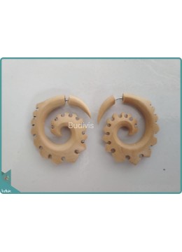 wholesale Crafted Wooden Spiral Earring  Sterling Silver Hook 925, Costume Jewellery