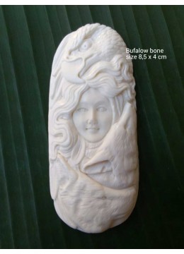 wholesale Direct Artist Bali Ox Bone Carved Carved Pendant, Costume Jewellery