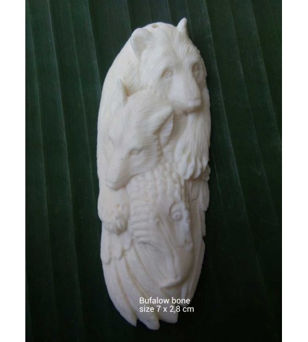 Direct Artist Bali Ox Bone Carved Carved Pendant