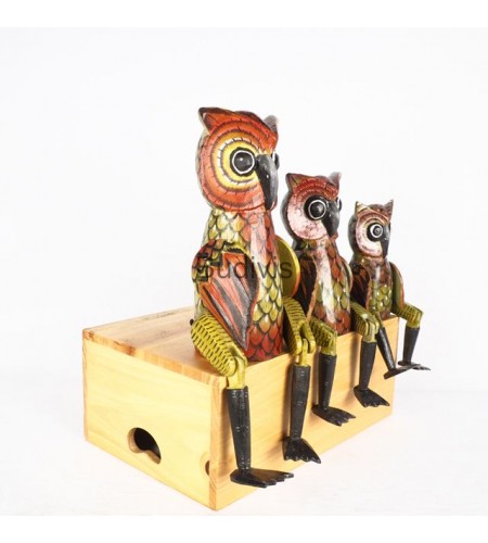 Direct Factory Artisans Set Wooden Statue Animal Model, Owl