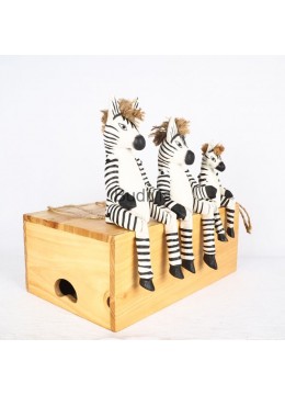wholesale Direct Factory Artisans Set Wooden Statue Animal Model, Zebra, Home Decoration