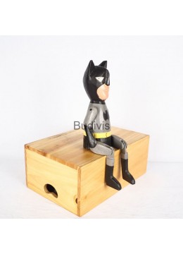wholesale Direct Factory Artisans Wooden Statue Iconic Figurine Character Model, Batman, Home Decoration