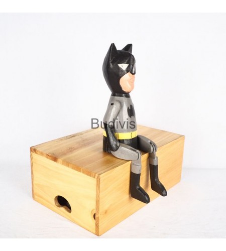 Direct Factory Artisans Wooden Statue Iconic Figurine Character Model, Batman