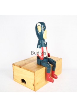 wholesale Direct Factory Artisans Wooden Statue Iconic Figurine Character Model, C.America, Home Decoration