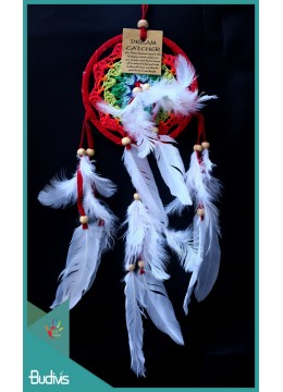 wholesale Dream Catcher, Dreamcatcher, Dreamcatchers Multi Colour With Feather On The Center, Handicraft