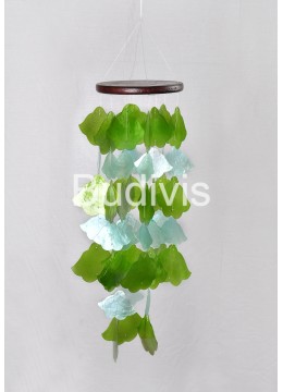 wholesale Green and White Brugmansia Capiz Wind Chimes, Garden Decoration