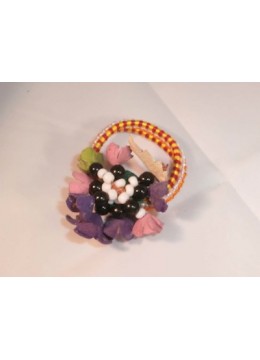wholesale Hair Tie Leather Flower, Costume Jewellery