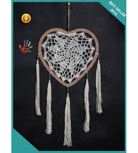 Heart Style Crocheted Wall Hanging Boho Dream Catcher, Dreamcatcher, Dreamcatchers
