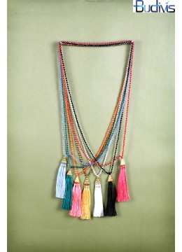 wholesale Long Beaded Crystal Tassel Necklace, Costume Jewellery