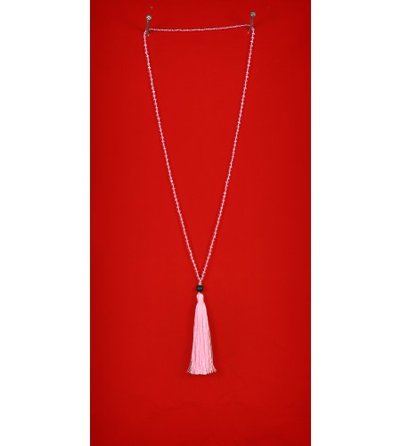 Long Beaded Tassel Necklaces with Lava