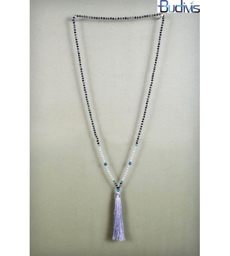 Long Crystal Tassel Necklace