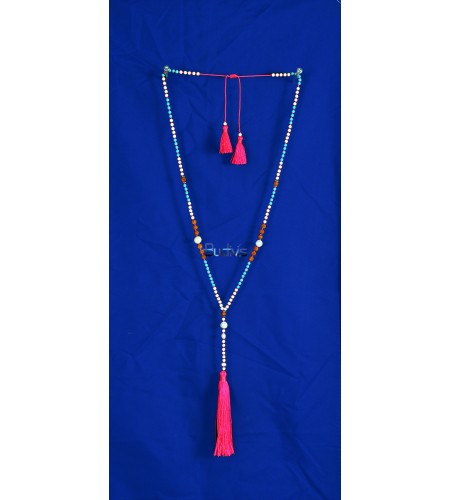 Long Crystal Tassel Necklaces Pearl Rudraksha