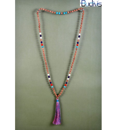 Long rudraksha Tassel Necklace