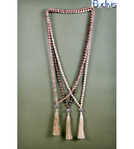 Long Wood Tassel Necklace Elephant