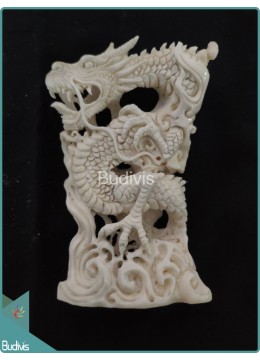 wholesale Loong Chinese Dragon Bone Carving Ornament, Home Decoration