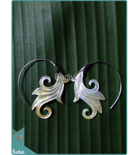 Lotus Flower Earrings Sterling Silver Hook 925