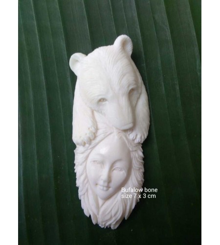 Manufacturer Bali Ox Bone Carved Carved Pendant Spirit Model