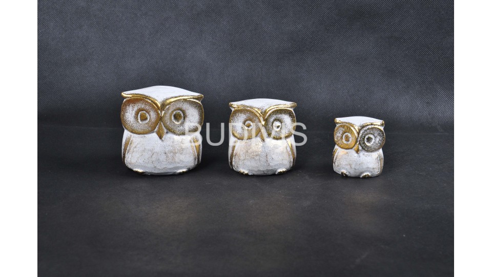 Mini Owl, Set Wooden Animal Home Decoration